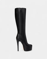 Platform Knee-High Boots with Round Toe