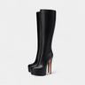 Platform Knee-High Boots with Round Toe