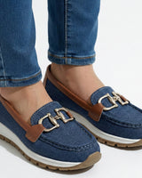 Platform Loafers with Chain Detail and Wedge Sole