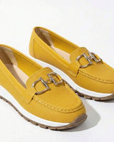 Platform Loafers with Chain Detail and Wedge Sole