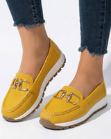 Platform Loafers with Chain Detail and Wedge Sole