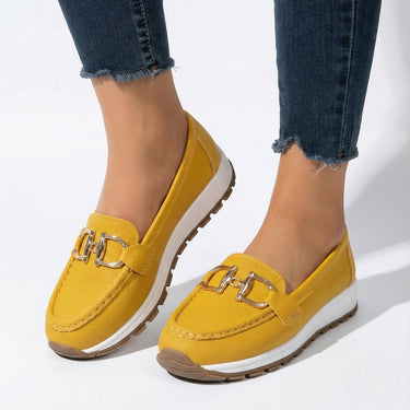 Platform Loafers with Chain Detail and Wedge Sole
