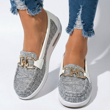 Platform Loafers with Chain Detail and Wedge Sole