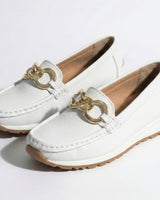Platform Loafers with Chain Detail and Wedge Sole