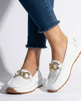 Platform Loafers with Chain Detail and Wedge Sole