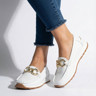 Platform Loafers with Chain Detail and Wedge Sole