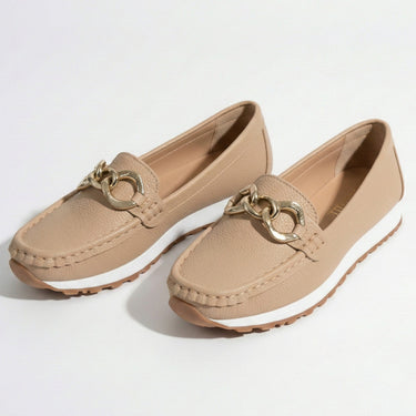Platform Loafers with Chain Detail and Wedge Sole