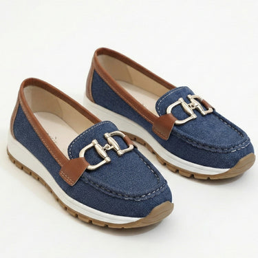 Platform Loafers with Chain Detail and Wedge Sole