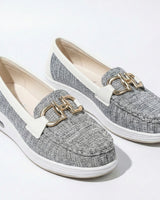 Platform Loafers with Chain Detail and Wedge Sole