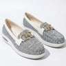 Platform Loafers with Chain Detail and Wedge Sole