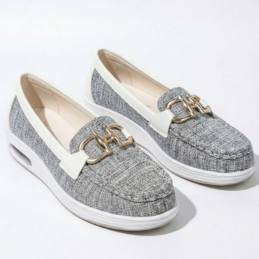 Platform Loafers with Chain Detail and Wedge Sole