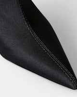 Pointed Toe Ankle Boots with Block Heel and Stitch Detail