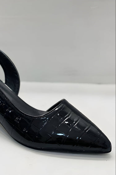 Pointed Toe Slingback Shoes with Block Heel