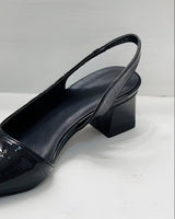 Pointed Toe Slingback Shoes with Block Heel