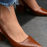 Pointed Toe Slingback Shoes with Block Heel