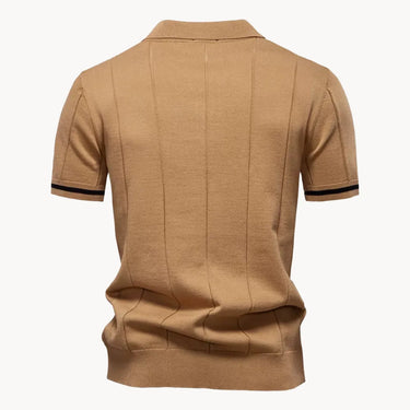 Polished Men’s Knit Polo Shirt With Quarter Zip And Ribbed Hem