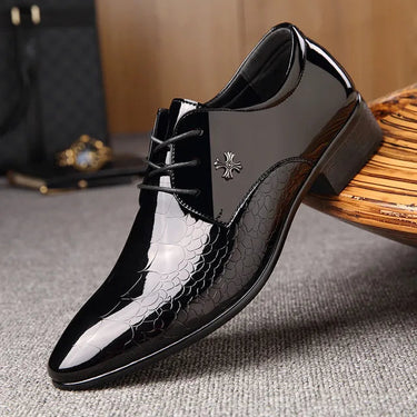 Polished Men’s Oxford Dress Shoes With Textured Finish Lace Up