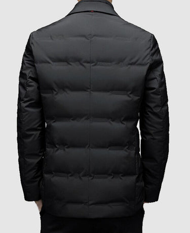 Polished Men’s Padded Blazer Jacket With Notch Lapel And Button Front