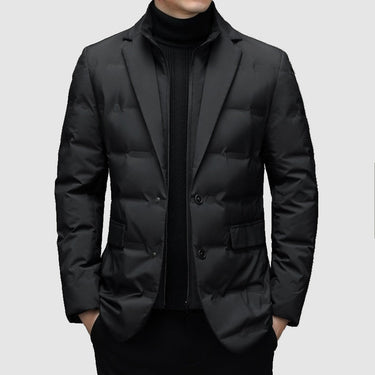 Polished Men’s Padded Blazer Jacket With Notch Lapel And Button Front