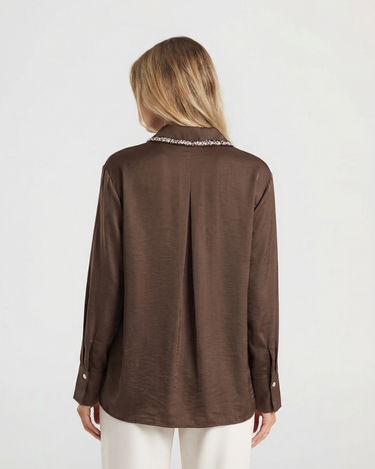 Polished Women’s Button Up Shirt With Long Sleeve And Chest Pockets