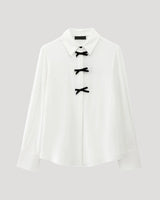 Polka Dot Bow Tie Blouse