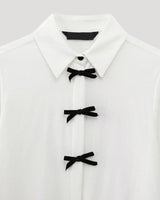 Polka Dot Bow Tie Blouse