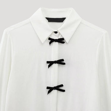 Polka Dot Bow Tie Blouse