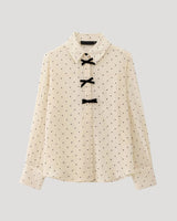 Polka Dot Bow Tie Blouse