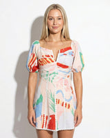 Puff Sleeve Mini Dress with Ric Rac Trim