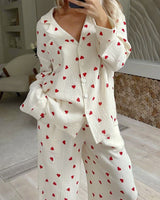 Pyjama Set with Heart Pattern