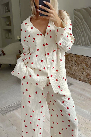 Pyjama Set with Heart Pattern
