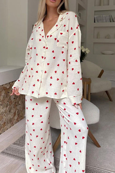 Pyjama Set with Heart Pattern