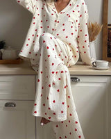 Pyjama Set with Heart Pattern
