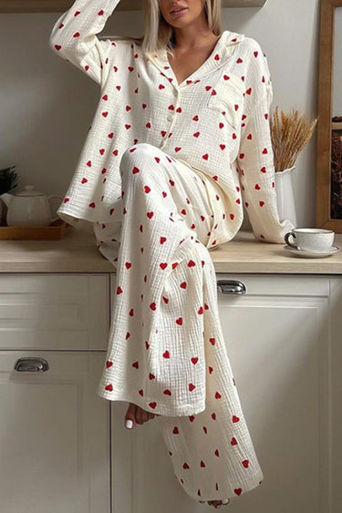 Pyjama Set with Heart Pattern