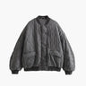Quilted Oversized Bomber Jacket with Flap Pockets