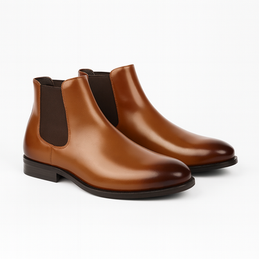 Refined Men’s Chelsea Boots With Elastic Side Panels And Pull Tab