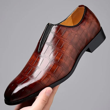 Refined Men’s Slip On Dress Shoes With Textured Pattern Finish