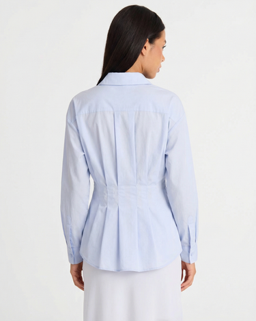 Refined Women’s Peplum Shirt With Button Up Front And Structured Collar