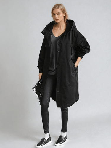 Beige Trench Coat with Relaxed Fit