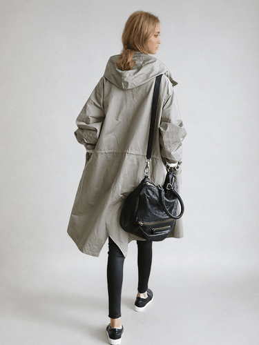 Beige Trench Coat with Relaxed Fit