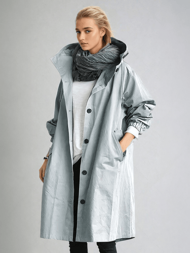 Beige Trench Coat with Relaxed Fit