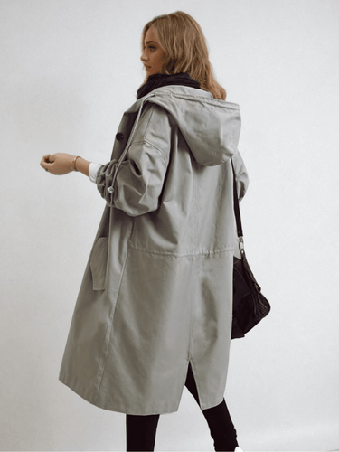 Beige Trench Coat with Relaxed Fit