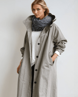 Beige Trench Coat with Relaxed Fit