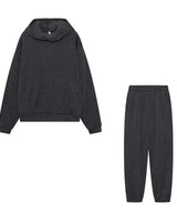Full-length view of the tapered jogger trousers