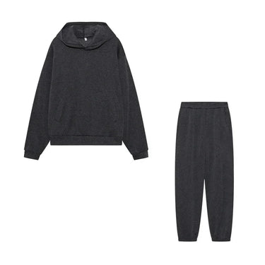 Full-length view of the tapered jogger trousers