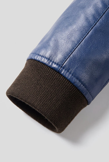 Relaxed Men's Leather Jacket With Single-Breasted Front