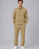 Relaxed straight-leg trousers with elasticated drawstring waist