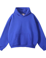 Flat lay of the men's pullover hoodie showing full garment