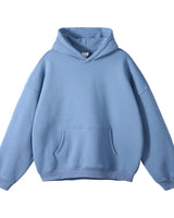 Front view of men's relaxed fit pullover hoodie with kangaroo pocket