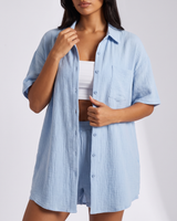 Side view of the co-ord set showing the top and shorts silhouette
